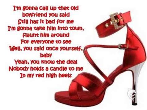 red thick high heels|red high heels lyrics.